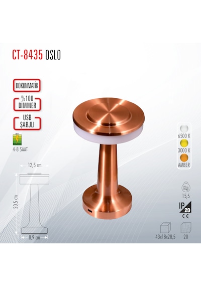 Cata Ct-8435 Şarjlı Masa Lambası