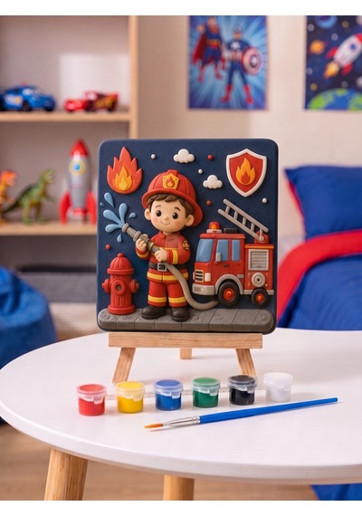 15x15 İtfaiyeci Çocuk Taş Boyama Seti Çocuk Ve Yetişkin Hobi Kiti