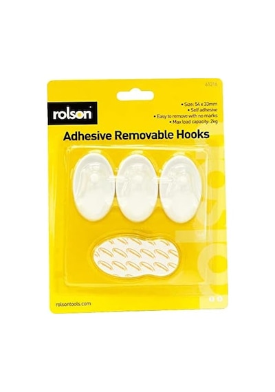 61316 3pc Removable Adhesive Plastic Hook, 7/8 Yaş