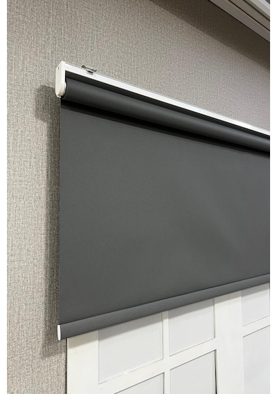 Stor Perde Ithal Mat Polyester Antrasit P1090 Gri