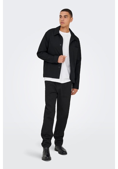 Only & Sons Onsmıro Erkek Overshirt Gömlek Regular Fit Günlük Rahat Siyah