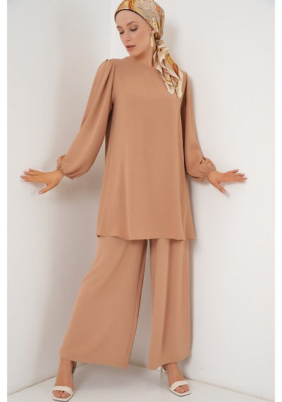 Bigdart Ayrobin Tunik Pantolon Alt Üst Takım 6712 - Vizon Diğer
