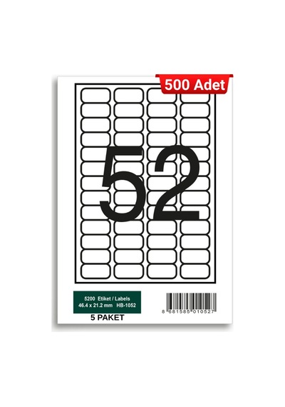 Herboy Hb-1052 46,4 X 21,2 Mm A4 Laser Etiket 500 Adet