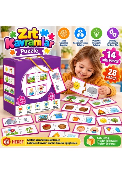 Kutu Oyun Seti 2'li Zıt Kavramlar Eğitici