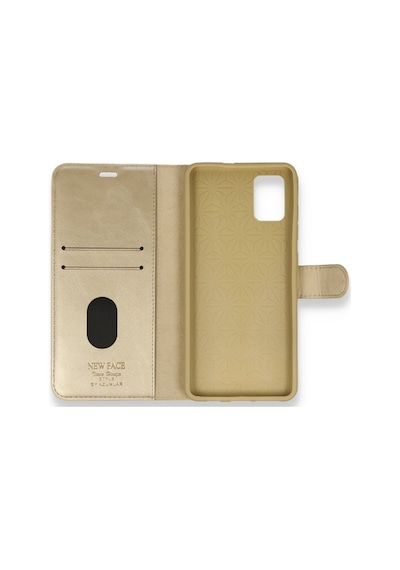 Samsung Galaxy Uyumlu A71 Kilif Cüzdanli Standli Miknatisli Kapak 446383308 - Renk / Gold Renk / Gold