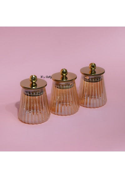 Rose Deluxe Cam 3'lü Baharat Takımı Amber