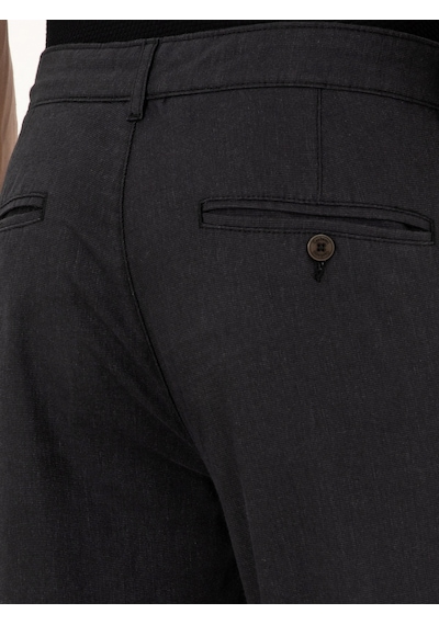 Cacharel Siyah Slim Fit Pamuk Karışımlı Kanvas Pantolon