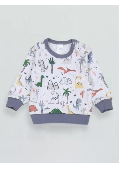 Breeze Erkek Bebek Desenli Pamuklu Pijama Takım-15341 Çok Renkli