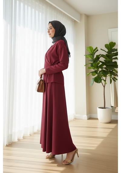 Unika Boutique Etekli İkili Takım Bordo