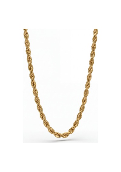 Long Aurea Twist Rope Kolye Krem