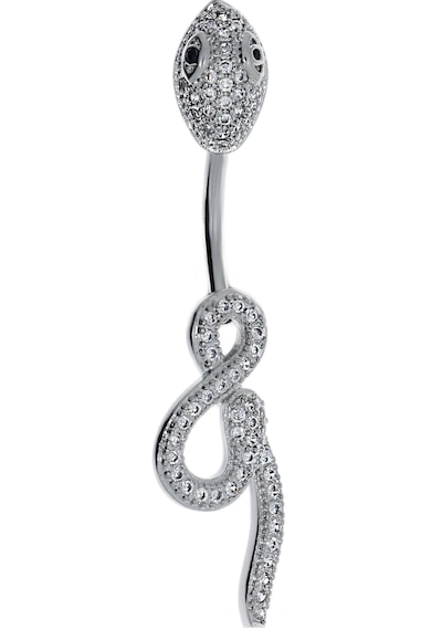 Kadın Yılan Ve Sonsuzluk Model Çelik Piercing Gümüş