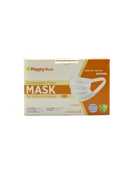 50pcs Beyaz Cerrahi Yüz Maskesi Bx40