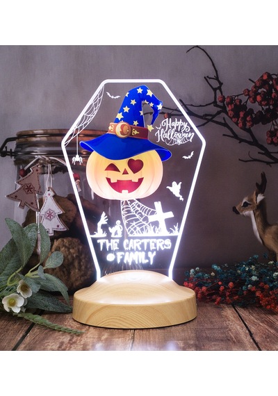 Halloween Şapkalı Bal Kabağı Cadılar Bayramı Hediyesi Led Lamba