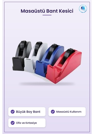 Büyük Masaüstü Bant Kesme Makinesi Ofis Kırtasiye Kesici Dispense 1 Adet