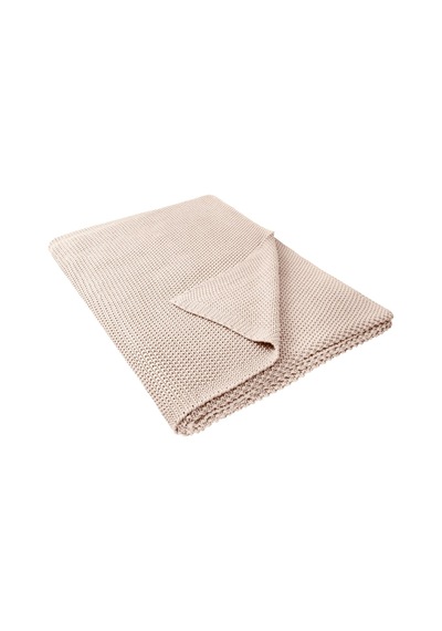 The White Company Lyra Throw, Yumuşak Pamuk Örgü Battaniye, 140 X 200 Cm Polyester Battaniye Bej Tek Ebat