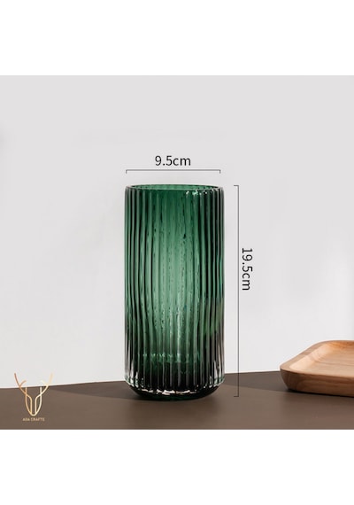 Lıgna Yeşil Cam Vazo - Küçük 19,5 Cm Yeşil