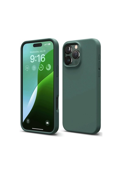 Apple iPhone  Uyumlu  16 Pro Max Kılıf First Silikon - Koyu Yeşil