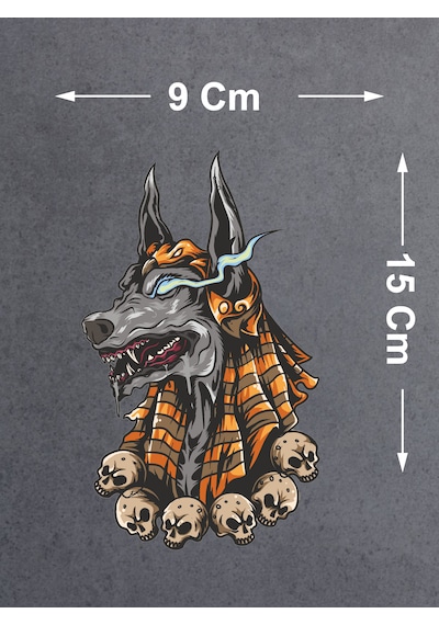 Anubis Mumya Kurukafa Sticker - Araba Oto Araç Motosiklet Karavan Cam Sticker - 00055 15x9 Cm