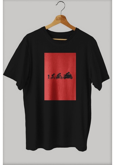 Noıssey -wed Motor Tutkusu Nasıl Başlar Tasarım Baskılı Oversize T-shirt Tişört Sokak Tarzı Siyah