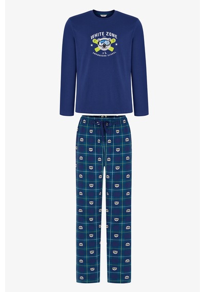 Penti Erkek White Zone Pantolon Uzun Kollu Pijama Takımı Çok Renkli