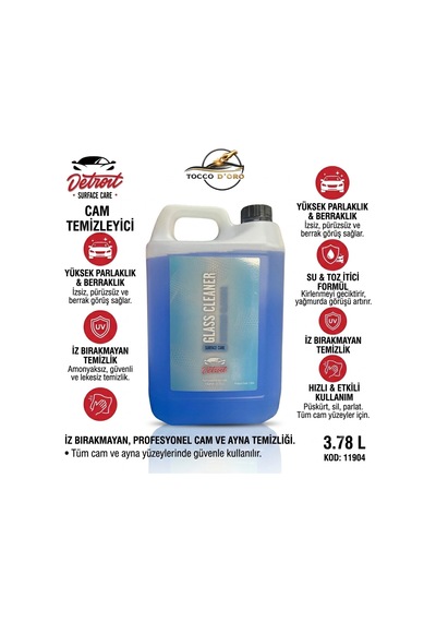 Detroit Glass Cleaner Cam Temizleyici 3.78 L