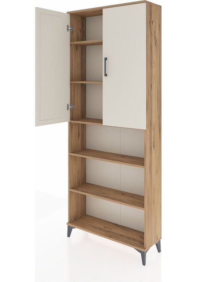 Arges Dolap 5 Raflı 2 Kapaklı 88x30x221 Çam-aytaşı Atlas Çam