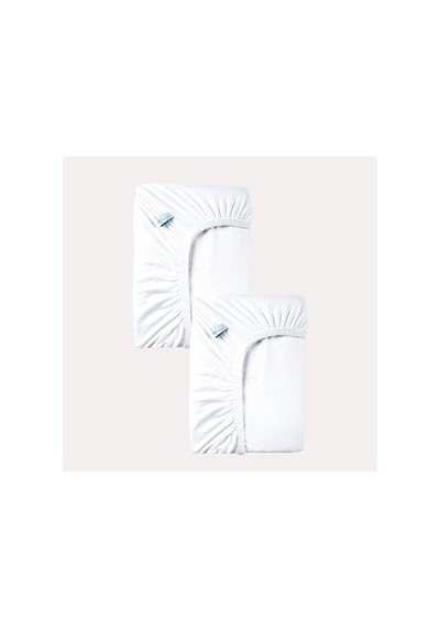 Beyaz Renk %100 Pamuk Penye Bebek Çarşafı 60x120cm - Lastikli Bebek Çarşafı 2'li Beyaz - 860728279