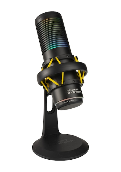 Thonet & Vander Vx320 Yayıncı Mikrofonu Dokunmatik Rgb Led Titreşim Önleme Çok Yönlü Kardioid Siyah
