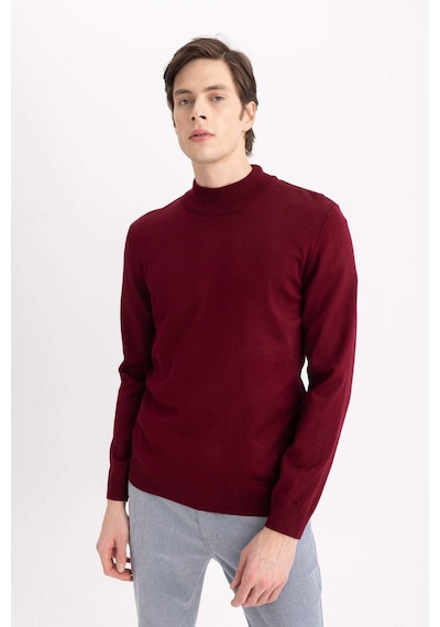 Defacto Slim Fit Dar Kesim Kazak B7851axnsbr45 Bordo