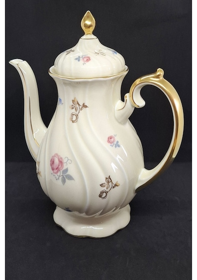 Thomas Ivory Büyük Boy Porselen Fincan Takımı Parçası Vintage Pot 1.7 L Gri