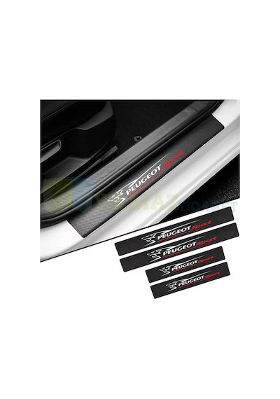 Peugeot Sport Karbon Kapı Eşiği Koruma Oto Sticker Etiket 4 Parça