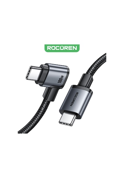 Rocoren 100w Type-c To Type-c 90 Örgülü Pd Hızlı Şarj Ve Data Kablosu 1 Metre
