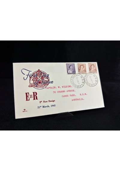 Eıır 1962 Kraliçe Elizabeth Pullu Avustralya İlk Gün Zarfı Fdc Captain W. Wilding Postalanmış