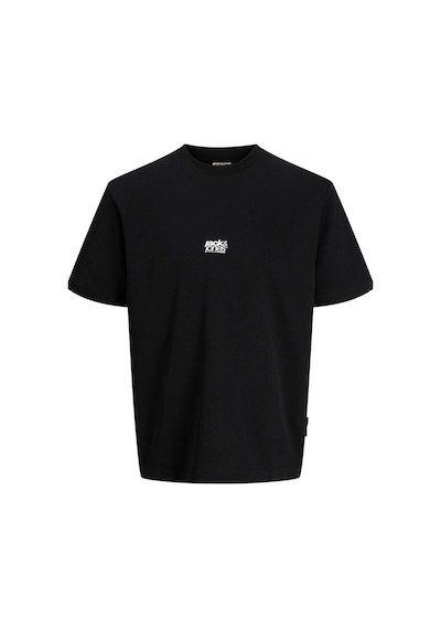 Jack & Jones Core Erkek Tişört Ön Baskılı Kısa Kollu Bisiklet Yaka Siyah