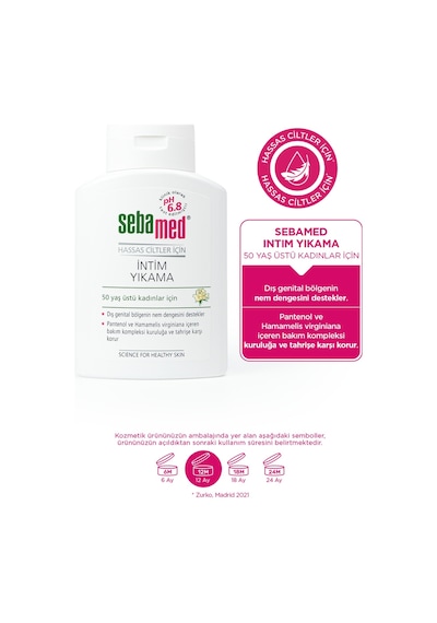 Sebamed 50+ Yaş Hassas Ciltler için İntim Yıkama Jeli 200 ML + Ped Çantası