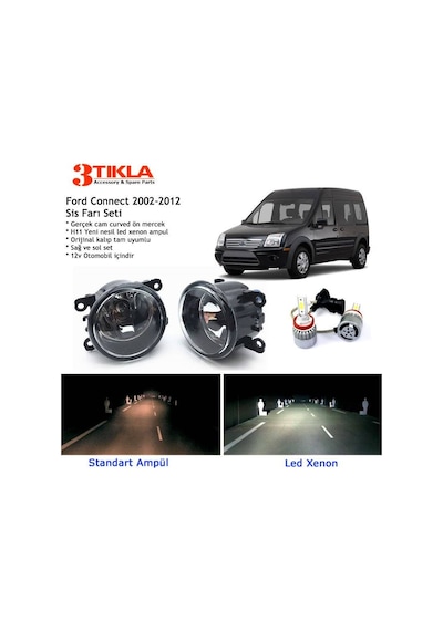 Connect 2002-2012 Beyaz Led Xenon Sis Farı Seti