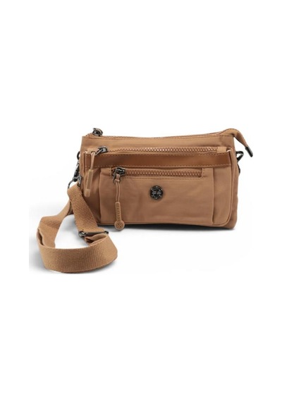 Baginn Paraşüt Kumaş Mini Çapraz Askılı Kadın Telefon Çantası Yağmur Geçirmez El Askılı Çanta 20 12 Cm Karamel