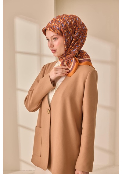 Silk Home Aura Eşarp 140006-12 Taba, Kahve, Bej, Mavi
