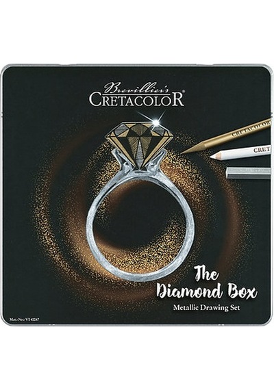 Cretacolor Diamond Box Luxury Drawing Premium Çizim Seti 15li Metal Kutu 40047