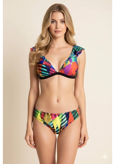 Alfa Aksesuar 03 Sunset Bayan Geniş Üçgen Bikini Siyah