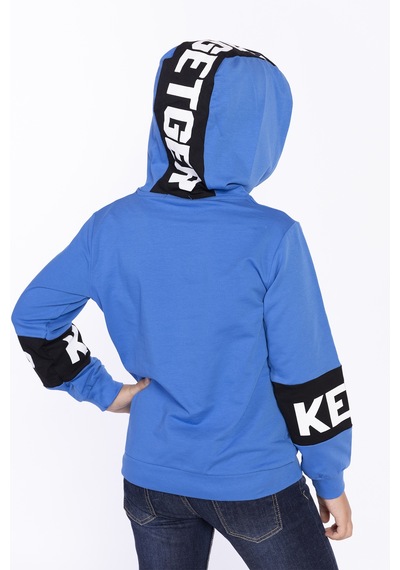 Toontoy Kids Toontoy Erkek Çocuk Kapşonlu Kolları Garnili Sweatshirt Saks
