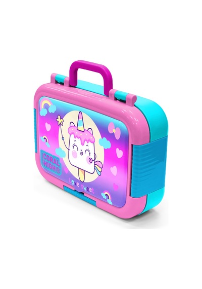 Coral High Kids Renkli Batik Unicorn Dondurma Prenses Desenli Paslanmaz Çelik Beslenme Kabı 39320 Pembe