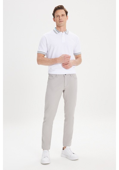 AC&Co / Altınyıldız Classics Erkek Tas Slim Fit Dar Kesim 5 Cep Armürlü Esnek Pantolon Tas
