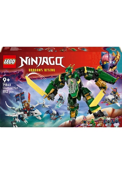 LEGO® NINJAGO® Lloyd’un Jet Robotu 71845 - 9 Yaş ve Üzeri Çocuklar için 5 Minifigür ve Ejderha İçeren Yaratıcı Oyuncak Yapım Seti (1112P)