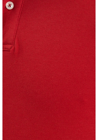 Tudors Erkek Slim Fit Dar Kesim Pamuklu Yumuşak Dokulu Serin Tutan Kumaş Düz Pike Bordo Polo Yaka Tişört-33710 Bordo
