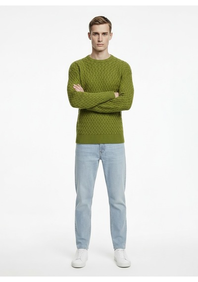 Alpha Studio Yeşil Erkek Bisiklet Yaka Regular Fit Kazak Au-3081c Merıno Mock Neck Sweater Alpha Studio Yeşil Erkek Bisiklet Yaka Regular Fit Kazak Au-3081c Merıno Mock Neck Sweater