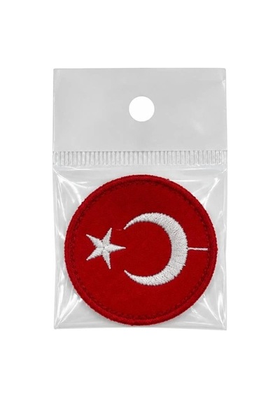 Küçük Yuvarlak Bayrak 4,5-4,5 Nakış Patch Giyim Aksesuar İşlemeli Yama Kombin Arması