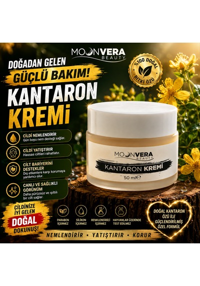 Moonvera Beauty Kantaron Yağlı Nemlendirici Ve Onarıcı Cilt Bakım Kremi 50 Ml