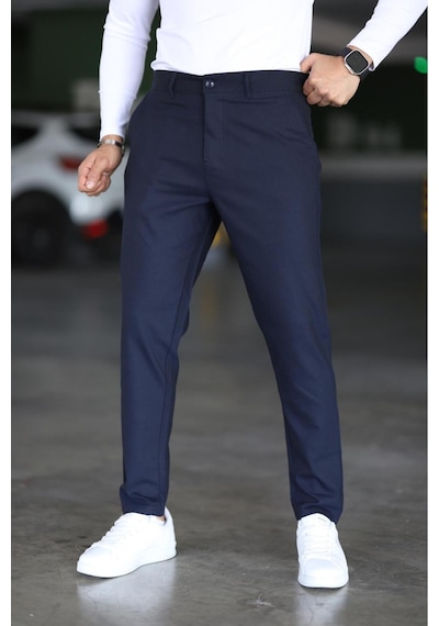 Bürke Erkek Lacivert Renk italyan Kesim Slim Fit Kaliteli Kumaş Pantolon