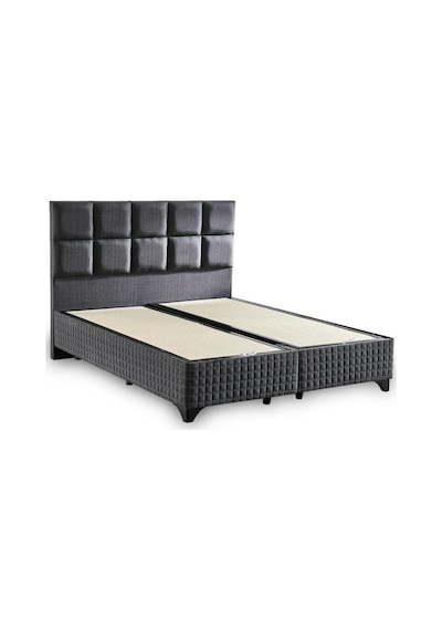Star 200x200 Cm Çift Kişilik Antrasit Keten Kumaşlı Lüks Baza Ve Başlık Takımı